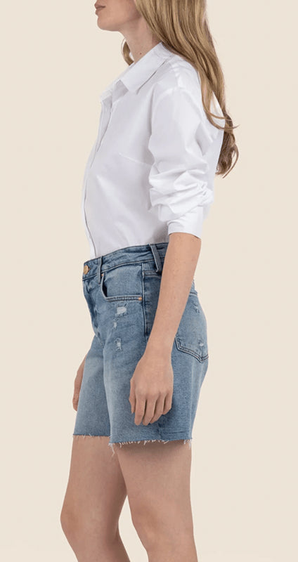 Hailey Hi Rise Short w/ Raw Hem - KUT - Focus