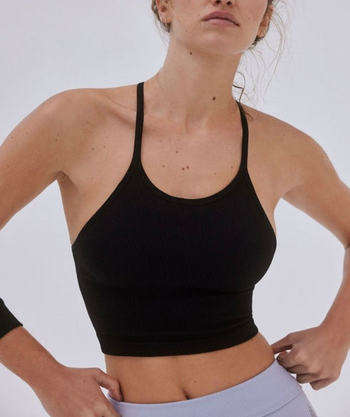 Happiness Runs Crop Tank - Free People - Black