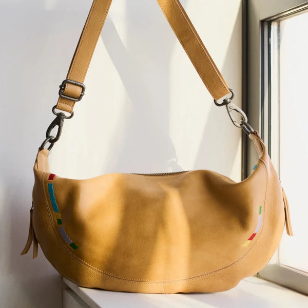 Haven Handcrafted Leather Crossbody - Latico - Camel