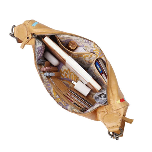 Haven Handcrafted Leather Crossbody - Latico - Camel