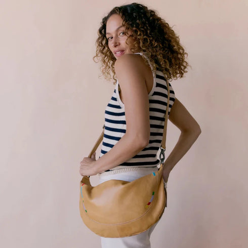 Haven Handcrafted Leather Crossbody - Latico - Camel