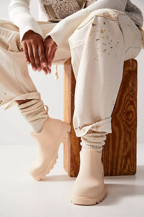 High Street Rain Boots - Free People - Parchment Beige