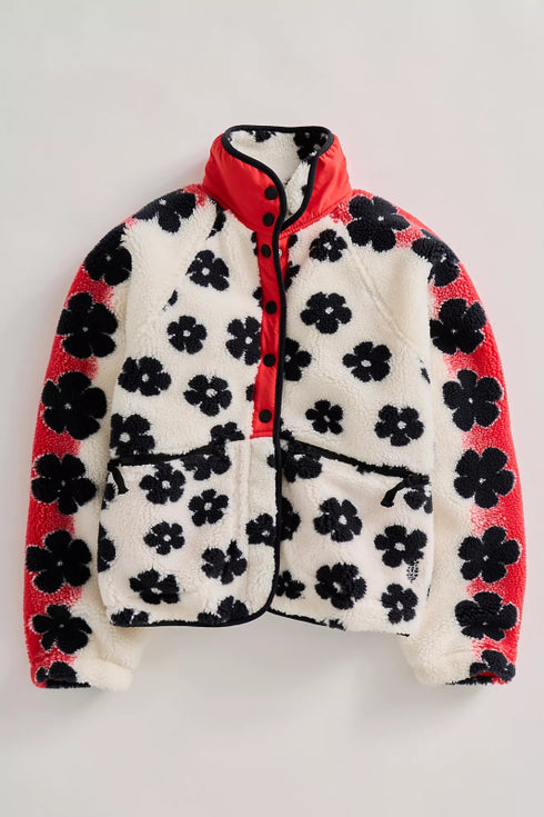 Hit The Slopes Printed Fleece Jacket - FP Movement - Free People Movement - Graphic Daisy Combo