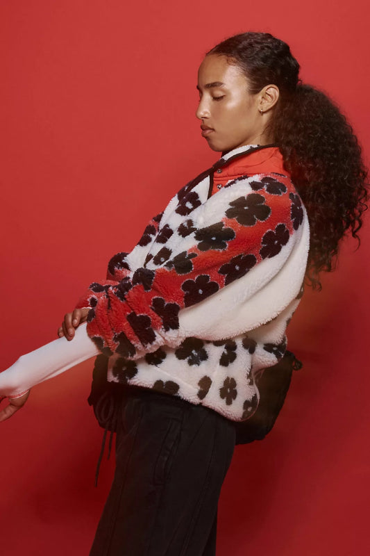 Hit The Slopes Printed Fleece Jacket - FP Movement - Free People Movement - Graphic Daisy Combo