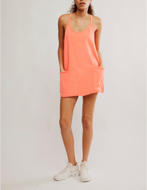 Hot Shot Mini Dress by Free People Movement - FP Movement - Neon Coral