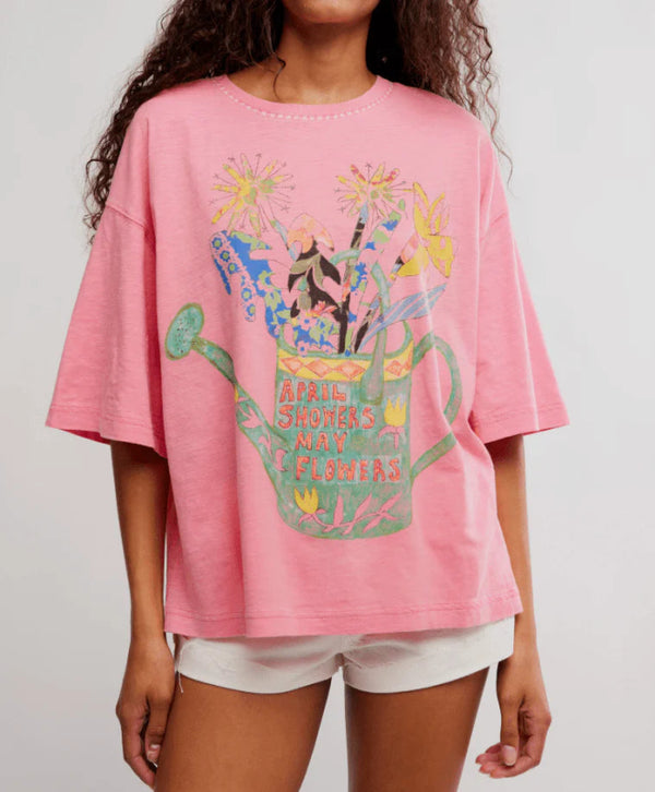 In Spring Tee - We the Free - We The Free by Free People - Pink Poppy Combo
