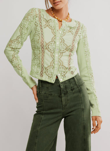 Jae Knit Long Sleeve - Free People - Fresh Green