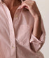 Jane Relaxed Shirt In Cali Poplin - Marine Layer - Crimson Pinstripe