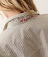 Jane Relaxed Shirt In Cali Poplin - Marine Layer - Olive Pinstripe