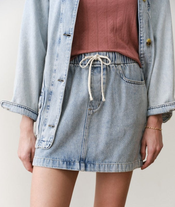 Jasmine Denim Mini Skirt - Marine Layer - Light Wash