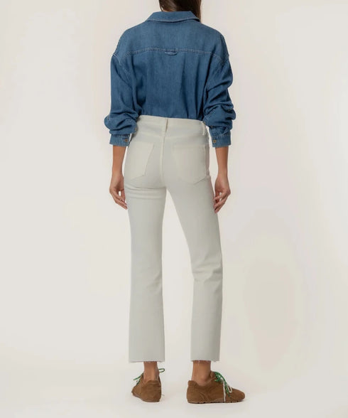 Kelsey High Rise Ankle Flare - KUT - Ecru