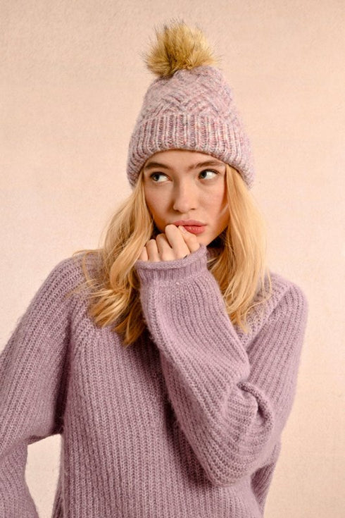 Ladies Knitted Hat - Molly Bracken - Mauve