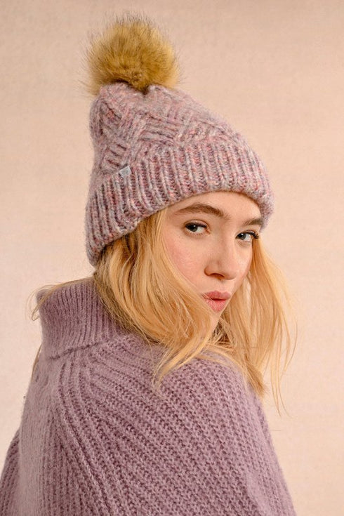 Ladies Knitted Hat - Molly Bracken - Mauve