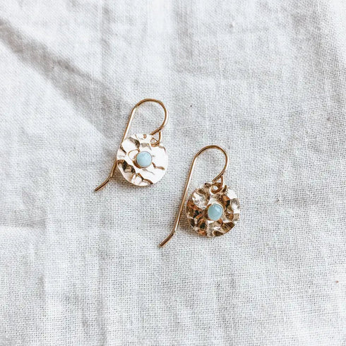Larimar Circle Earrings - Milk Moon - Gold