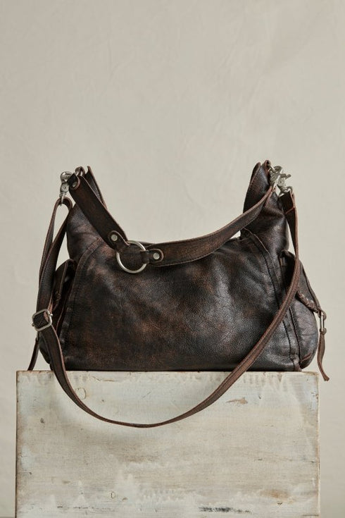 Leigh Distressed Hobo - We The Free - We The Free by Free People - Aged Graphite