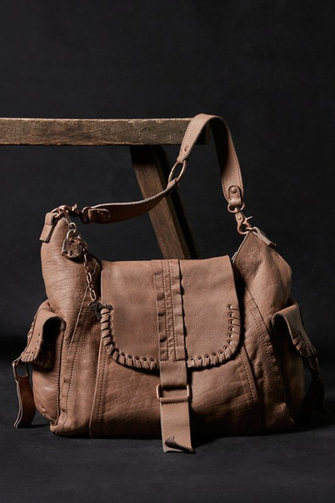 Leigh Distressed Hobo - We The Free - We The Free by Free People - Saddle