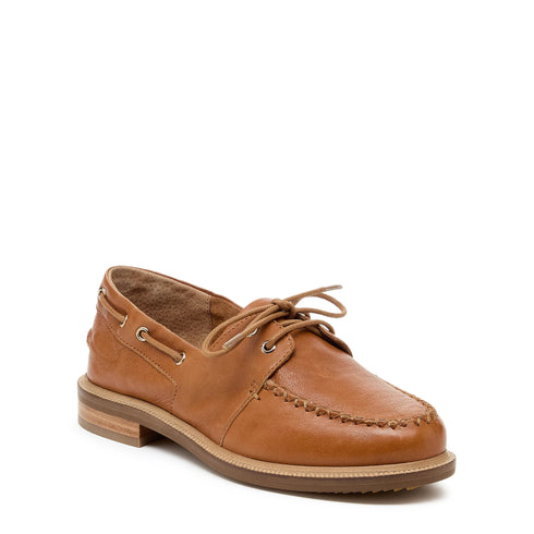 Lenny Fox Leather Boat Shoe - Kelsi Dagger - Saddle Brown