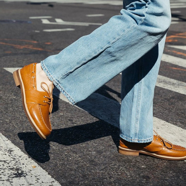 Lenny Fox Leather Boat Shoe - Kelsi Dagger - Saddle Brown