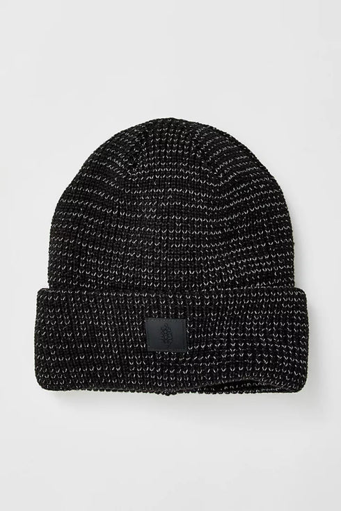 Let's Race Fleece Lined Recycled Yarn Beanie - Free People - Black