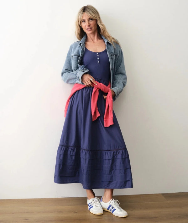 Lexi Rib Split Dress - Marine Layer - Navy