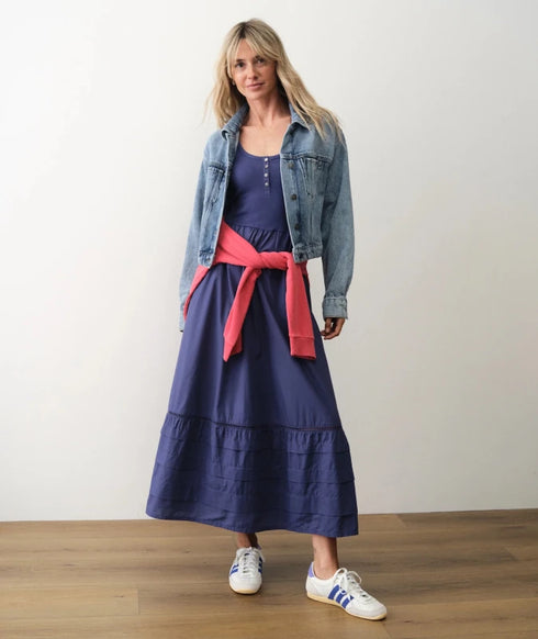 Lexi Rib Split Dress - Marine Layer - Navy