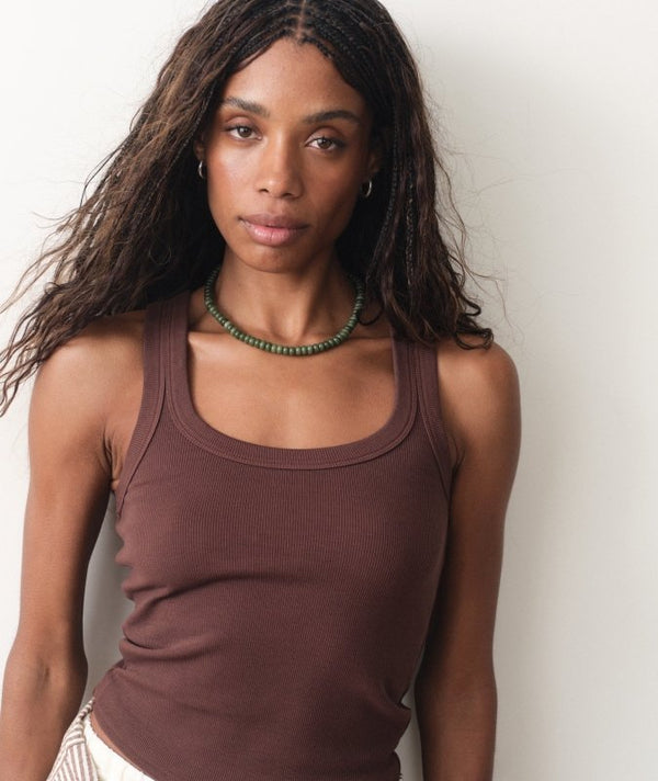 Lexi Rib Sun-In Tank - Marine Layer - Chocolate