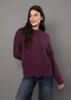 Lilla Long Sleeve Crew - RD Style - Grape Wine