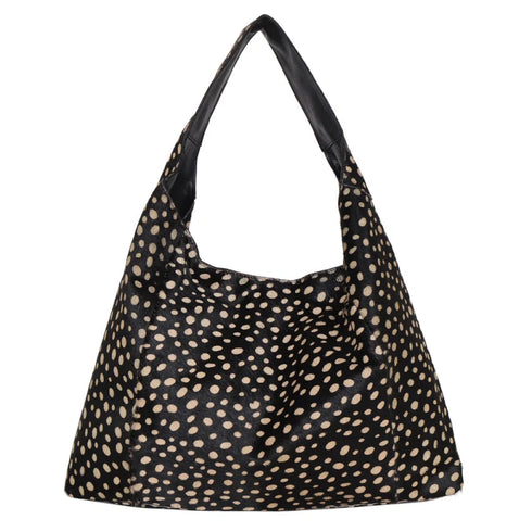 Lindsey Hair On Handcrafted Leather Tote Bag - Latico - Black