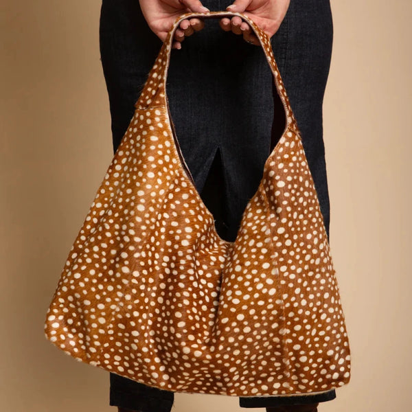 Lindsey Hair On Handcrafted Leather Tote Bag - Latico - Brown