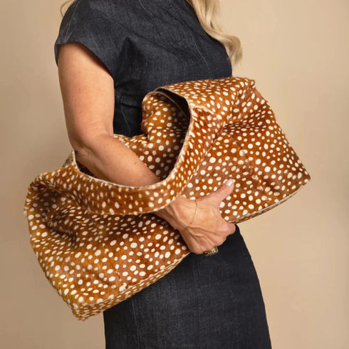 Lindsey Hair On Handcrafted Leather Tote Bag - Latico - Brown