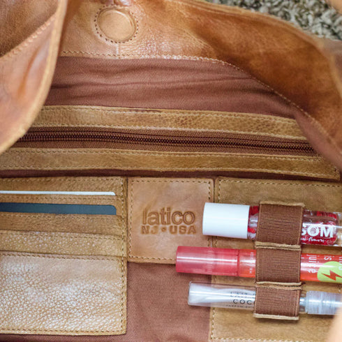 Lindsey Leather Tote Bag - Latico - Cognac