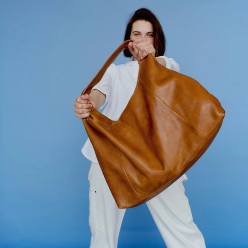 Lindsey Leather Tote Bag - Latico - Cognac