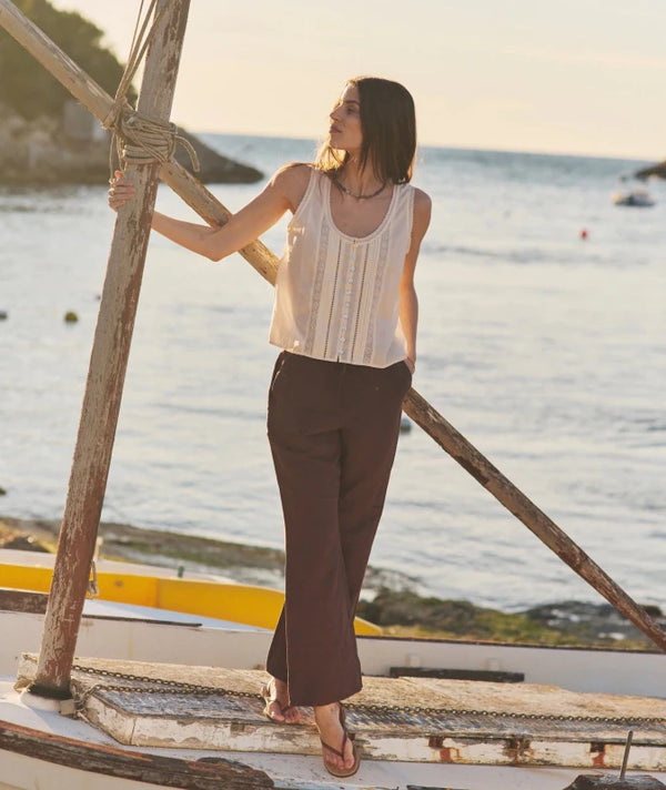 Linen Drawstring Pant - Marine Layer - Chocolate