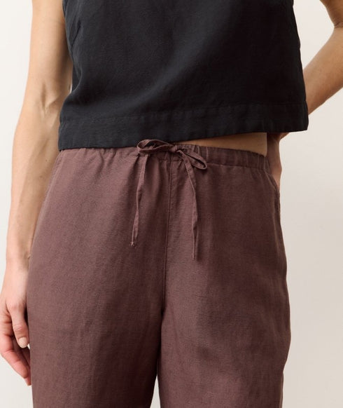 Linen Drawstring Pant - Marine Layer - Chocolate