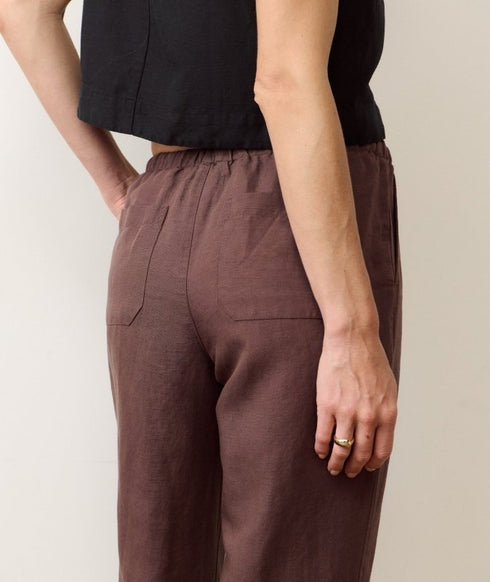 Linen Drawstring Pant - Marine Layer - Chocolate