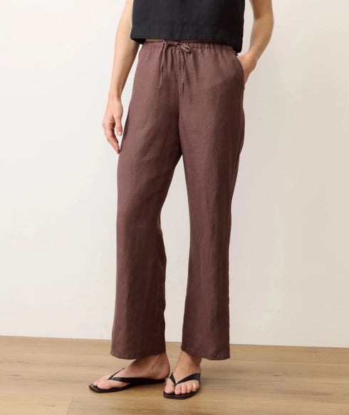 Linen Drawstring Pant - Marine Layer - Chocolate