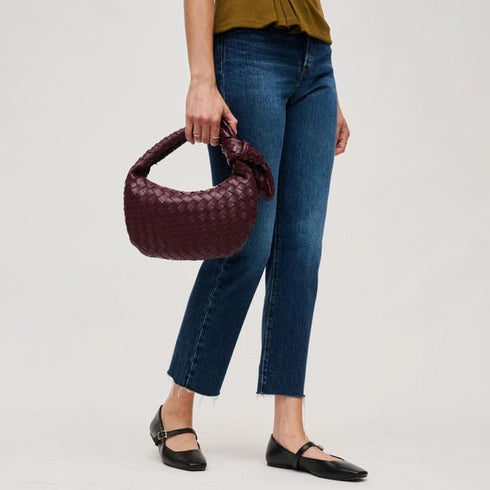 Lizbeth Woven Knot Clutch - Urban Expressions - Merlot
