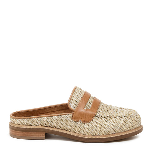 Lock Rafia Loafer Mules - Kelsi Dagger - Natural Raffia