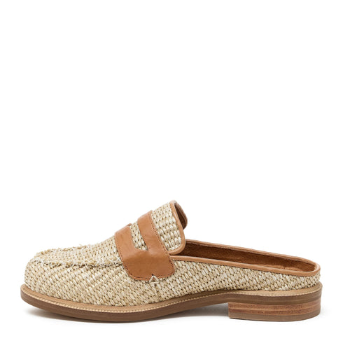 Lock Rafia Loafer Mules - Kelsi Dagger - Natural Raffia