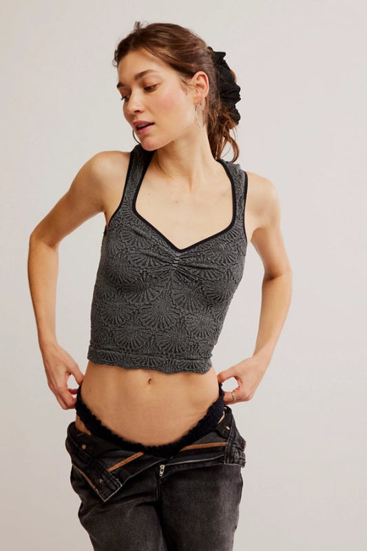 Love Letter Sweetheart Cami - Free People - Black