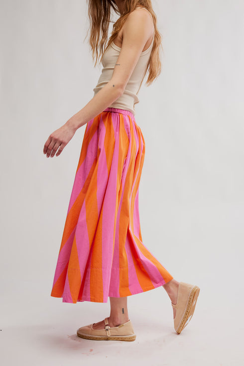 Lowen Stripe Midi Skirt