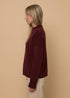 Lucretia Funnel Neck Solid Pullover - RD Style - Deep Burgundy
