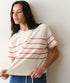 Luxe Sueded Crew Tee - Marine Layer - Red/White Stripe