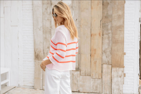 Margot Sweater - Wooden Ships - Pink/Sunset