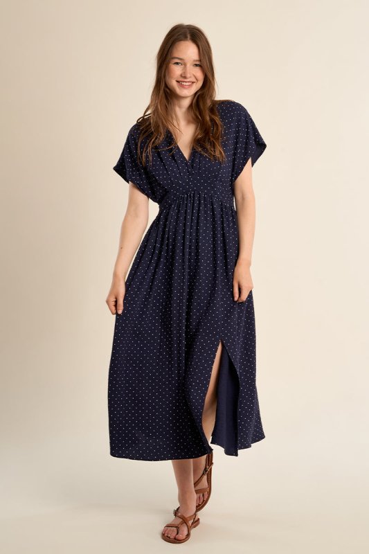 Mariah Polka Dot Midi - Molly Bracken - Navy Blue