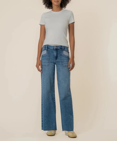 Maya High Rise Porkchop Pocket Wide Leg - KUT - Success
