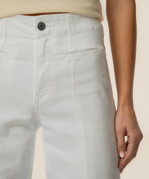 Meg High Rise Wide Leg with Welt Pocket - KUT - White