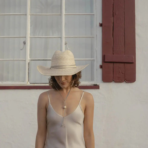 Metallic Cowboy Straw Hat - Fred & Co. - Straw