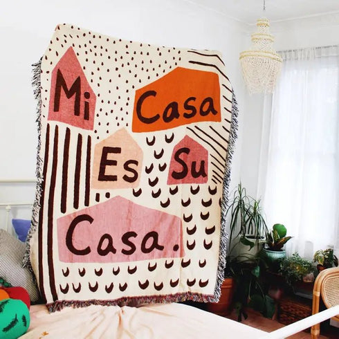 Mi Casa Es Su Casa Tapestry Blanket - Calhoun & Co. - Multicolor