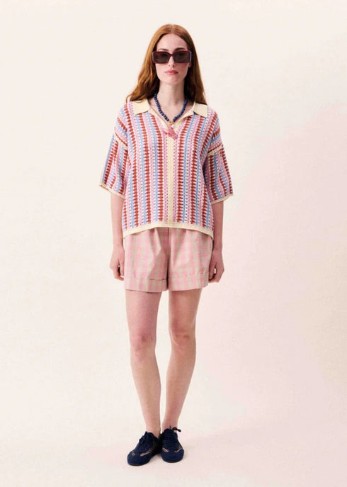 Missy Crochet Polo Buton - Up - FRNCH - Violet